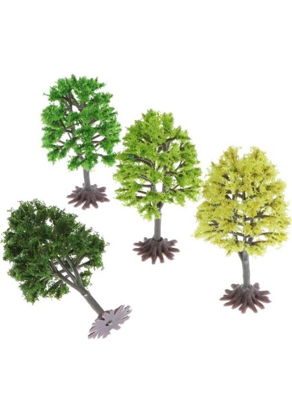 4 Parça 9cm Uzunluk Oo Ölçekli Ağaçlar Minyatür Yeşil Bahçe Bitkileri Modeli (Yurt Dışından)