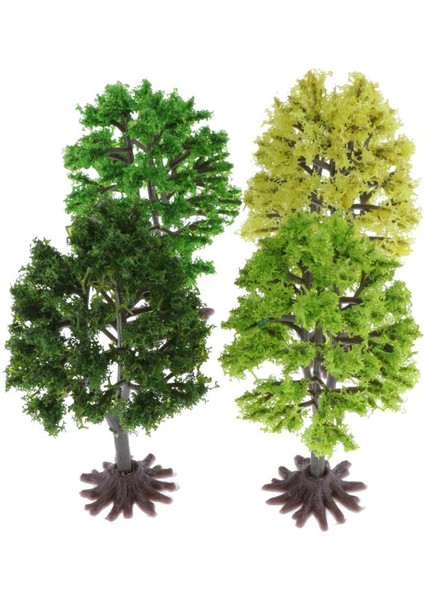 4 Parça 9cm Uzunluk Oo Ölçekli Ağaçlar Minyatür Yeşil Bahçe Bitkileri Modeli (Yurt Dışından)
