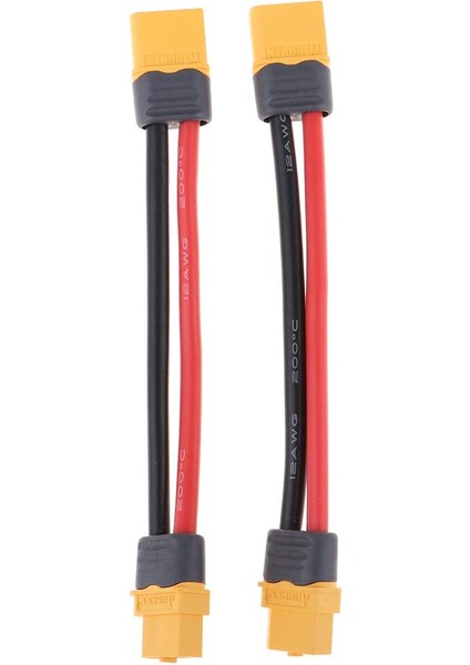 2 Adet 12AWG XT60 Xt-60 Şarj Kablo Fiş Uzatma Kablosu Için Uçak Lipo
