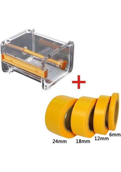 El Sanatları Model Bant Saklama Kutusu Kesici Makinesi W/ 4pcs Eğrisi Rulo Bantlar Bant Kesici Makinesi ve 4 Pcs Bant (Yurt Dışından)