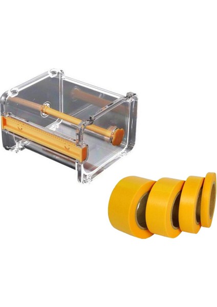 El Sanatları Model Bant Saklama Kutusu Kesici Makinesi W/ 4pcs Eğrisi Rulo Bantlar Bant Kesici Makinesi ve 4 Pcs Bant (Yurt Dışından)
