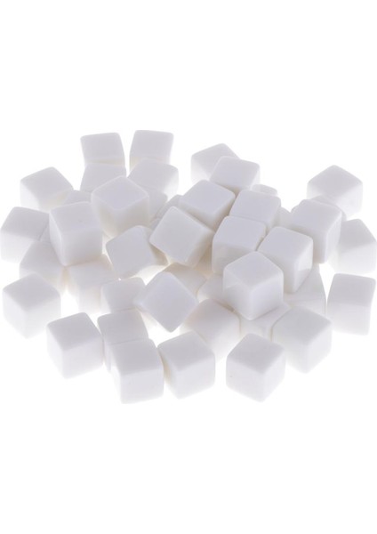 50X Oyun Boş D6 Set D&d Oyuncak Partisi Malzemeleri - Beyaz(Yurt Dışından)