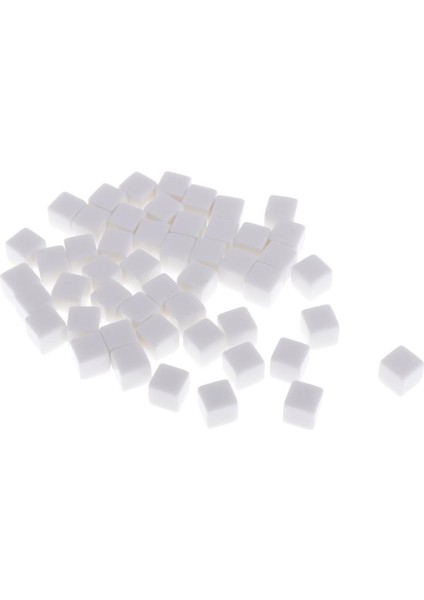 50X Oyun Boş D6 Set D&d Oyuncak Partisi Malzemeleri - Beyaz(Yurt Dışından)