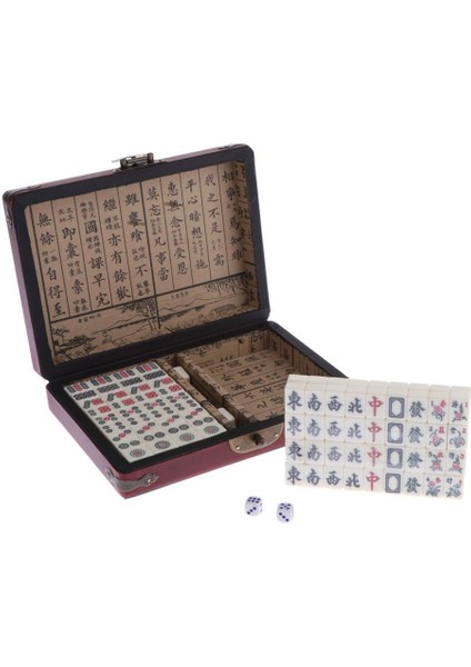 Flower World Mini Mahjong Çin Geleneksel Oyun Toplama Partisi Oyunu Taşınabilir