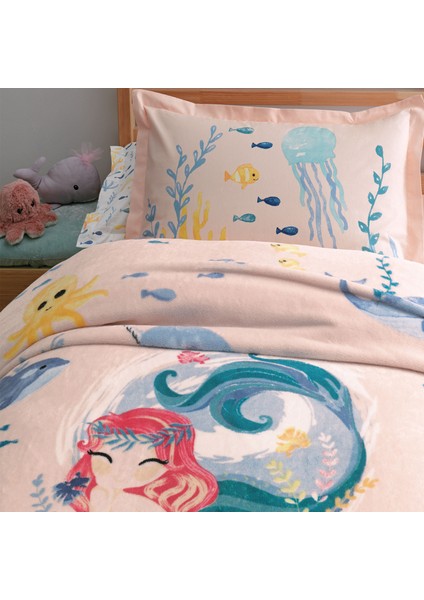 Bedding Minthe Tek Kişilik Wellsoft Battaniyeli Lastikli Çarşaf Seti - Pembe