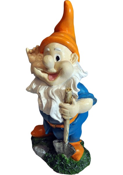 Nesli Butik Kürekli Cüce Gnome, 25 Cm. El Boyaması Biblo, Dekoratif El Sanatları, Ev&ofis Için Özgün Dekor Ürünü