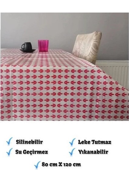 4 Adet Silinebilir Leke Tutmaz Naylon Masa Örtüsü 80 cm x 120 cm