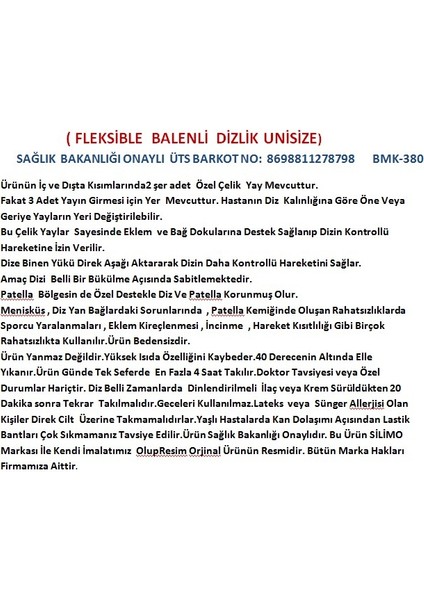 Ligament Destekli Dizlik indirimleri