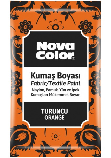 Nova Color Kumaş Boyası Toz 12 gr Turuncu NC-906 1 Paket 12 Adet