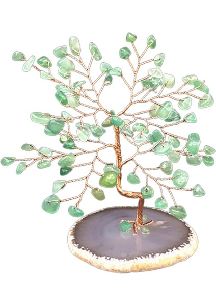 Doğal Kristal Değerli Taşlar Kristal Para Ağacı Ev Dekor Feng Shui Yeşil fiyatları
