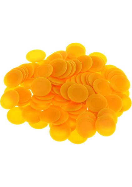 100PCS/PAKET 0.9 Inç Bingo Oyun Çipleri Işaretleyicileri Jetonlar Sarı Sarı Saymak