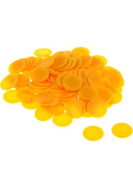 100PCS/PAKET 0.9 Inç Bingo Oyun Çipleri Işaretleyicileri Jetonlar Sarı Sarı Saymak