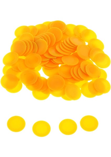 100PCS/PAKET 0.9 Inç Bingo Oyun Çipleri Işaretleyicileri Jetonlar Sarı Sarı Saymak