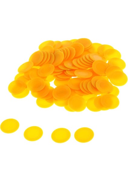 100PCS/PAKET 0.9 Inç Bingo Oyun Çipleri Işaretleyicileri Jetonlar Sarı Sarı Saymak