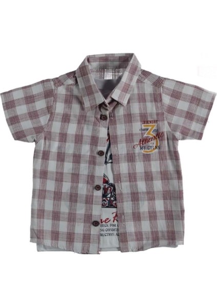 354850 Ikili Gömlek 3y/7y Erkek - Bordo - 6-7 Yaş