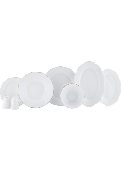 Rosa Collection 55 Parça Platin Yemek Takımı