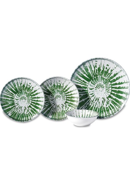 Lora Collection 16 Parça Yemek Takımı Yeşil