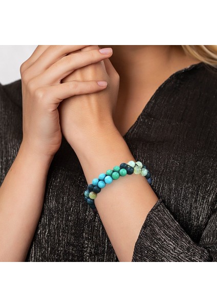 Çift Sıra Makrome Örgülü Küre Kesim Çakra Doğaltaş Kombinli Kadın Başarı Bilekliği modelleri