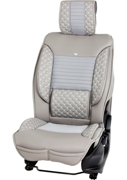 citroen C5 Uyumlu Lüks Deri Oto Koltuk Kılıfı Ön/arka Set Elit Gri