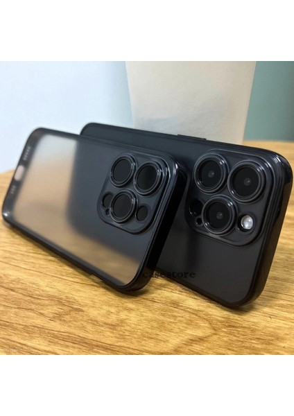 iPhone 14 Pro Max Uyumlu Kılıf Kendinden Kamera Lens Üstü Koruyuculu Kenarları Parlak Renkli Arkası Şeffaf Silikon fiyatları