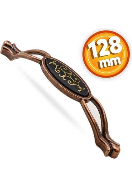 Erdem Çekmece Dolap Kapak Kulpu Kulbu 128 mm Antik Bakır Metal Kulp