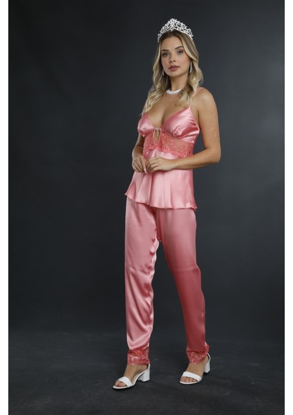 Gelin 3 Parça Saten Çeyiz Seti modelleri