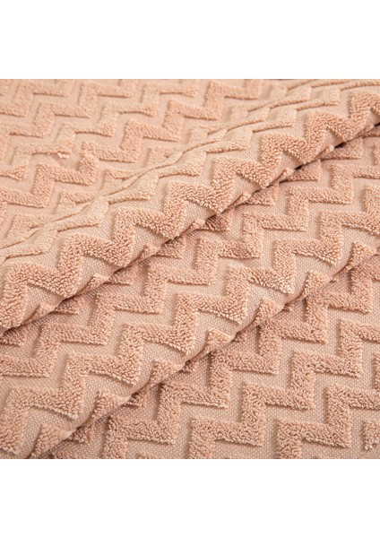 Zigzag El Havlusu 30 x 40 cm Ekru/Koyu Somon