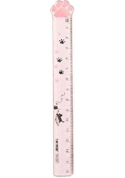 Yaratıcı Sevimli Karikatür Hayvan Kedi Pençesi 15 cm Plastik Cetvel Okul Ofis Malzemeleri