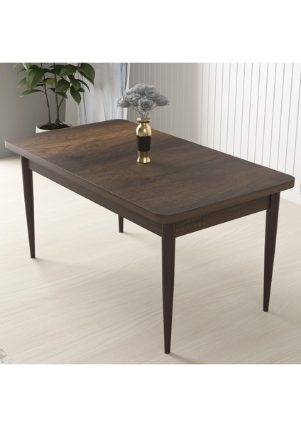 Concept Arp Serisi, Barok Ahşap Desen 70 x 110 cm Sabit Mutfak Masası Takımı, 4 Sandalye