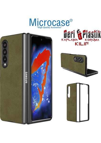 Samsung Galaxy Z Fold4 Için Deri Desenli Plastik Koruma Kılıf - AL3156