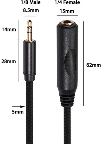 1/8 Ila 1/4 Stereo Kablo 3.5mm Mini Trs - 6.35MM Trs Audio 3 M (Yurt Dışından) fiyatları