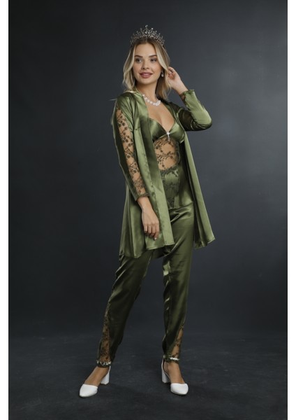 Gelin 3 Parça Saten Çeyiz Seti