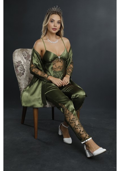 Gelin 3 Parça Saten Çeyiz Seti fırsatları