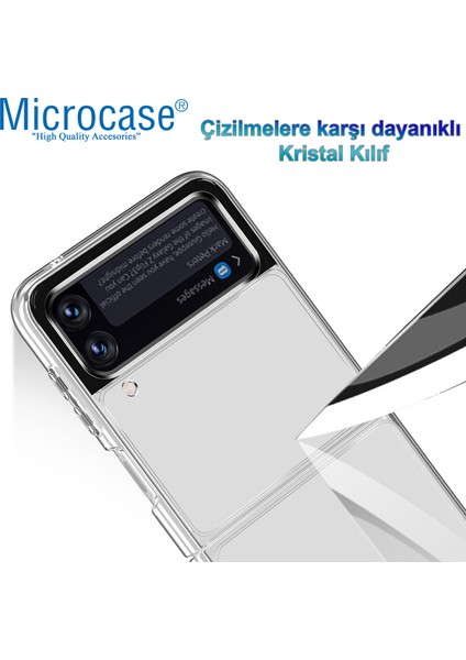 Samsung Galaxy Z Flip4 Sert Kristal Kapak Kılıf - Şeffaf AL3150