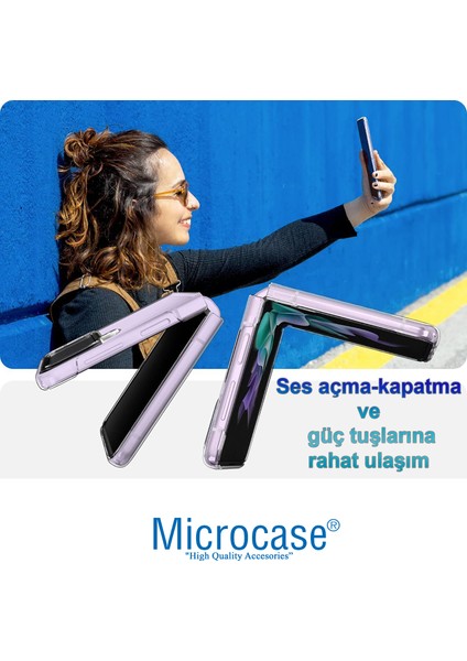 Samsung Galaxy Z Flip4 Sert Kristal Kapak Kılıf - Şeffaf AL3150