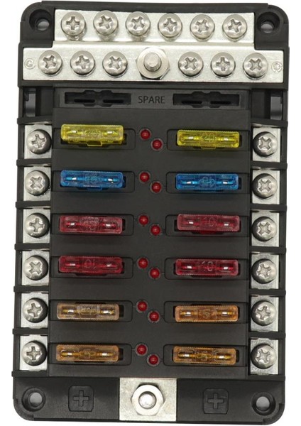 LED Göstergesi 12V-32V ile 12 Yollu Deniz Su Geçirmez Sigorta Kutusu Blok Tutucu (Yurt Dışından)