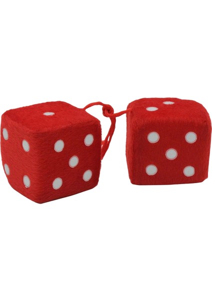 2pcs Retro ile Noktalar Peluş Craps Kolye Süsleri Beyaz (Yurt Dışından)