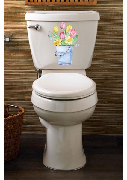 Kovadaki Çiçekler Klozet Kapağı ve Banyo Sticker