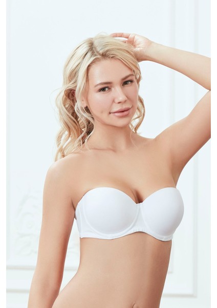 3241 Balenli Basic Günlük Destekli Push-Up Straplez Sütyen