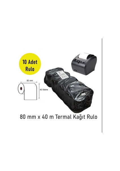 80MM 40M 1.kalite Termal Kağıt 50 Rulo