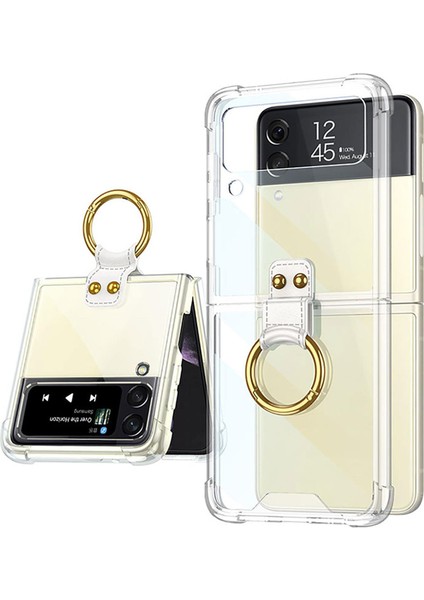 Samsung Galaxy Z Flip 3 Parmak Tutuculu Askılı Köşe Korumalı Kılıf - AL3159
