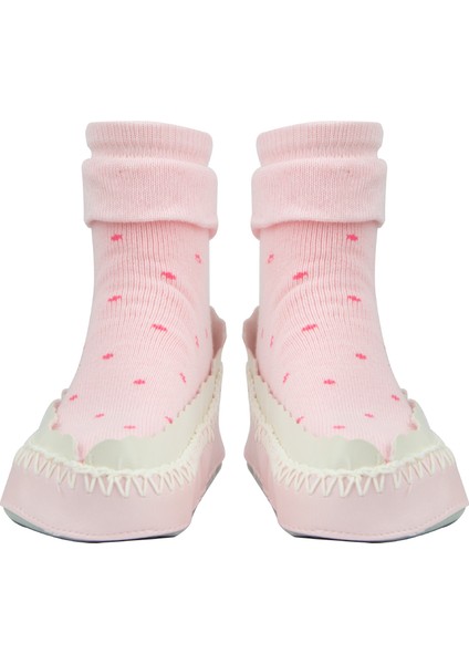 Pembe Puantiyen Desenli Çocuk Slippers