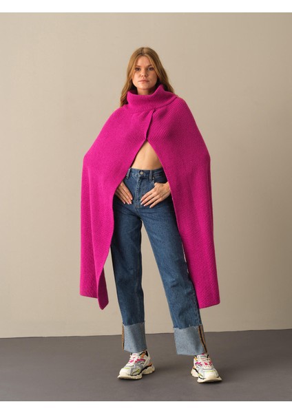 Regular Fit Triko Pelerin