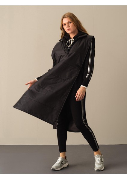 Kadın Siyah Dik Yaka Regular Fit Yelek fiyatları
