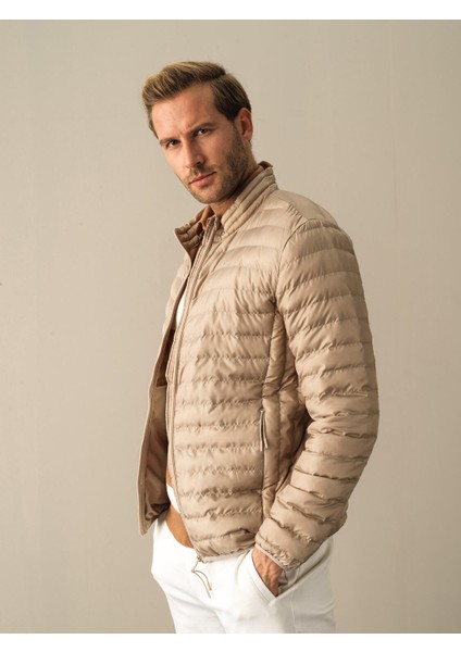 Erkek Bej Regular Fit Şişme Mont fiyatları
