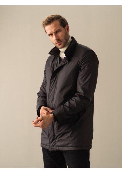 Erkek Siyah Regular Fit Uzun Şişme Kaban indirimleri