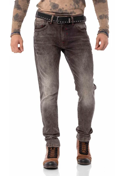 Cipo & Baxx CD811 Fitilli Kahverengi Erkek Jeans Pantolon