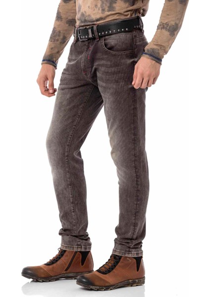 CD811 Fitilli Kahverengi Erkek Jeans Pantolon