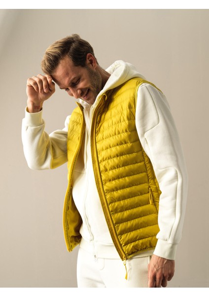 Erkek Sarı Regular Fit Şişme Yelek