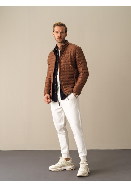 Erkek Camel Regular Fit Şişme Mont